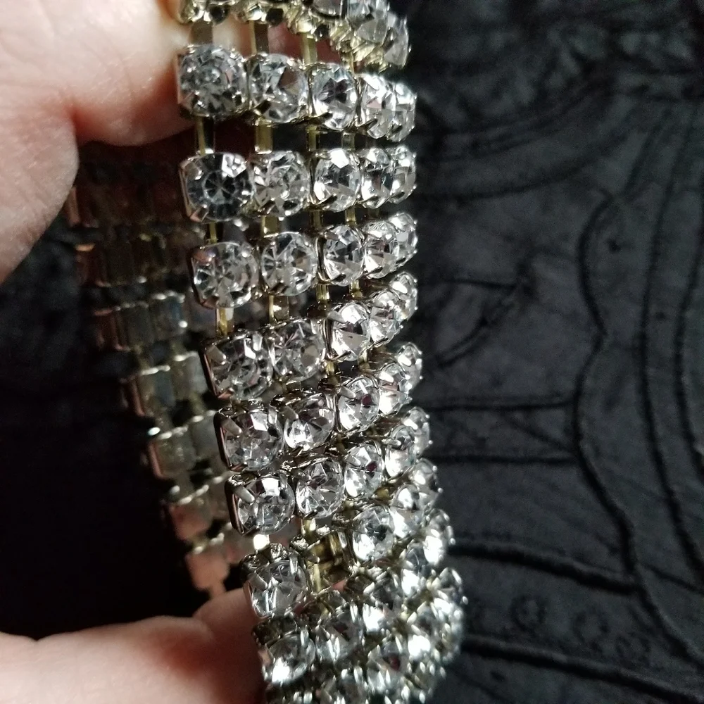 Sparkly bracelet diamante silver tone bracelet